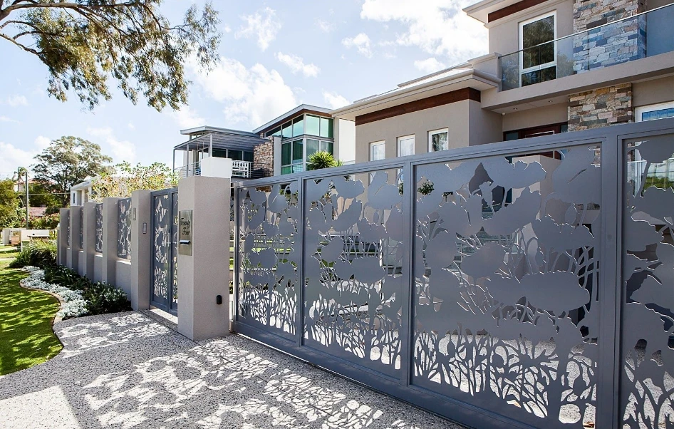 YL Laser Cut Decorative Steel Privacy Panel Metal Fencing, Hanging Room Divider Partitions Panel Screen