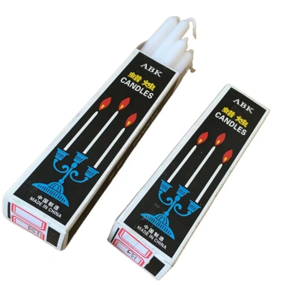 6 pcs 35g boxed machine making cheap price white candle religious candle