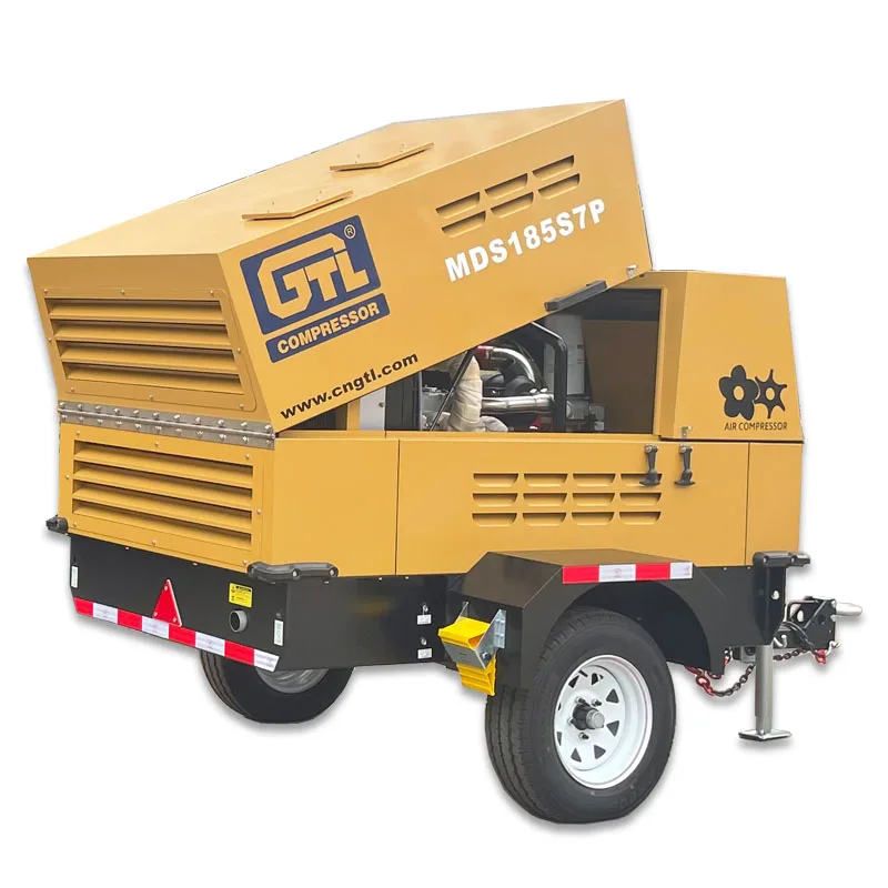 GTL POWER 185cfm 5.2m 3/min 7bar мобильный винтовой воздушный компрессор MDS185S7P