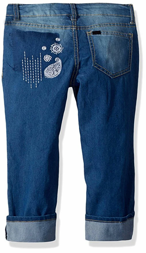 
Kids denim jeans back pocket embroidery 