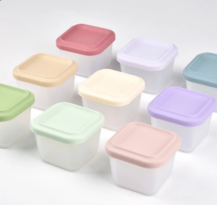 New trendy 100% leakproof kids snack fruit candy 3.5oz 4oz non toxic kids cartoon reusable 2024 silicone baby food container