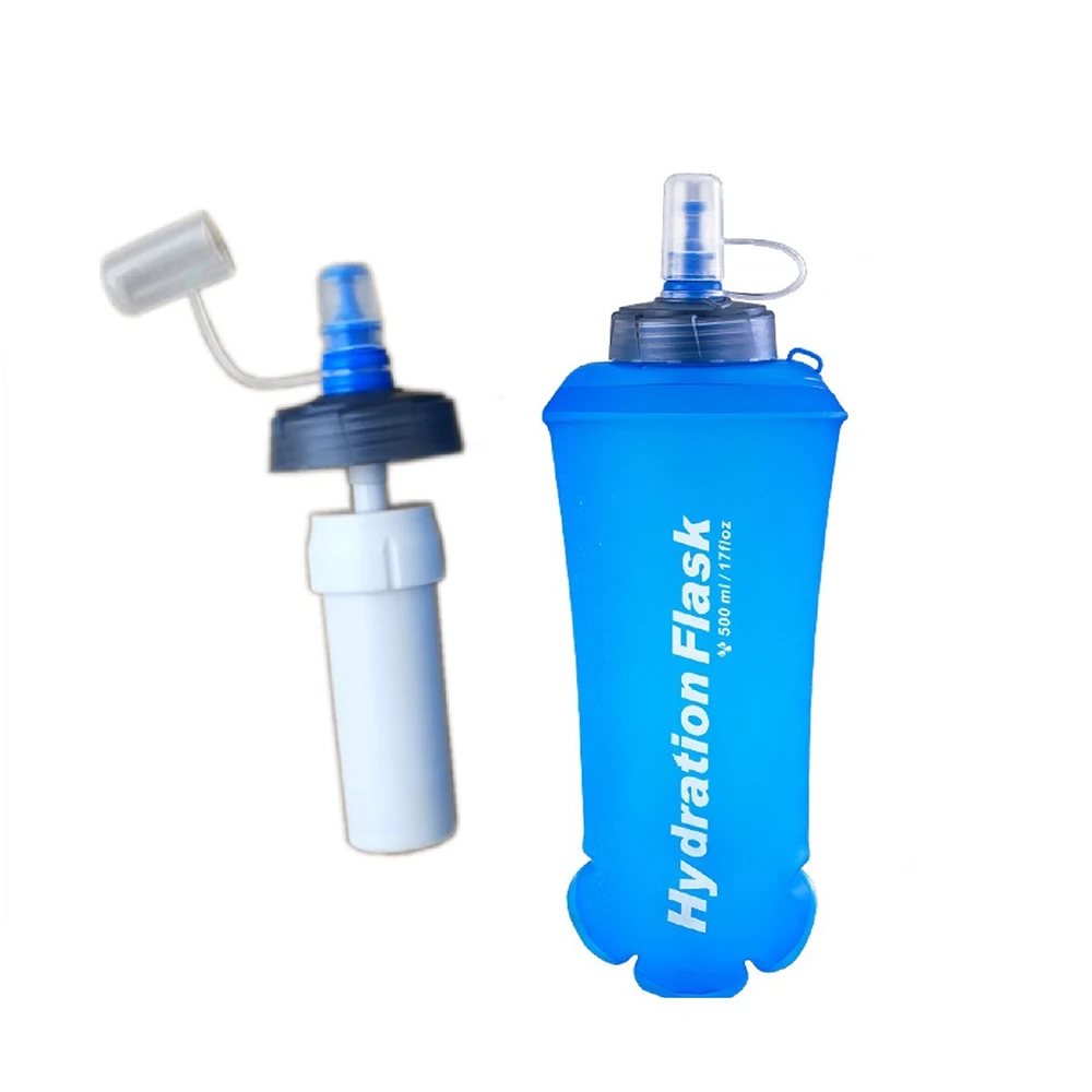 Oem/Odm Folding Bottle Foldable 250Ml 350Ml 500Ml Blue Green Gray Tpu Running Foldable Kettle Collapsible Soft Water Bottle