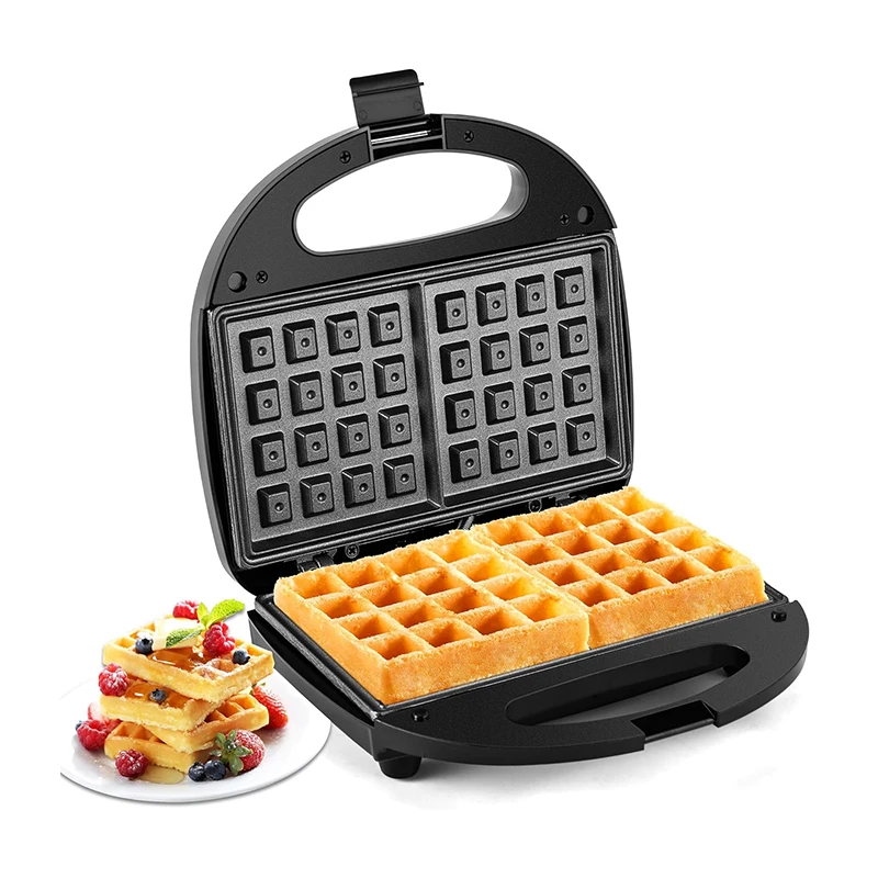 Electric Non-Stick Belgian Waffle Maker Iron Breakfast Sandwiches Snacks Burgers 2 Slice Sandwich Maker