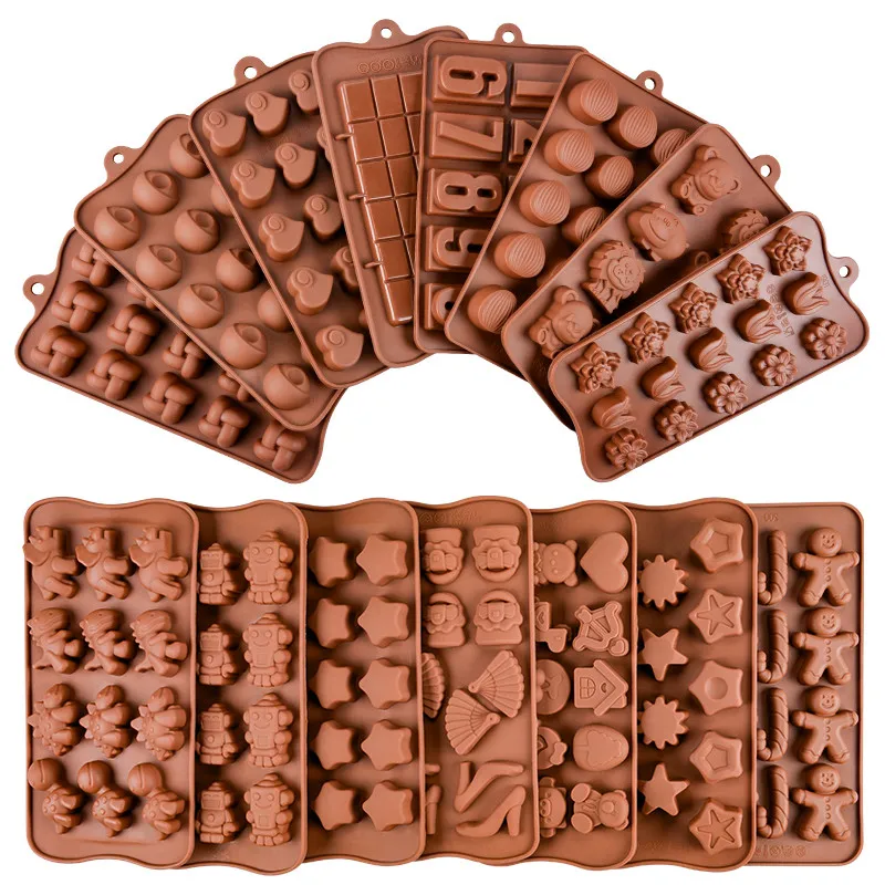 New Silicone Chocolate Mold 24Shapes Chocolate Baking Tools Non-stick Cake Jelly&Candy 3D Mold Decoration DIY Hot Sale