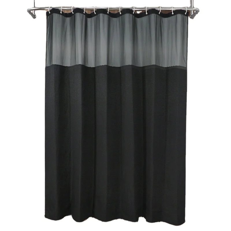 71*74in Ready Made Curtain Black Luxury Bathroom Shower Curtain Waterproof Custom Print Shower Curtain