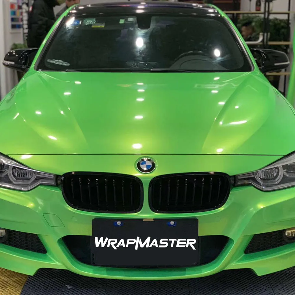 WRAPMASTER 1.52*18m Apple Green magi gold car vinyl wrap fabric stickers rolls paper