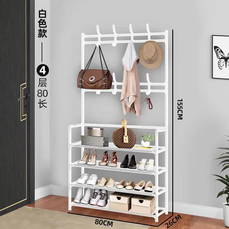 4/5 Layers Multi Layered Shoe Rack Floor To Floor Integrated Multi-Functional And Minimalist Clothes Rack Door Storage