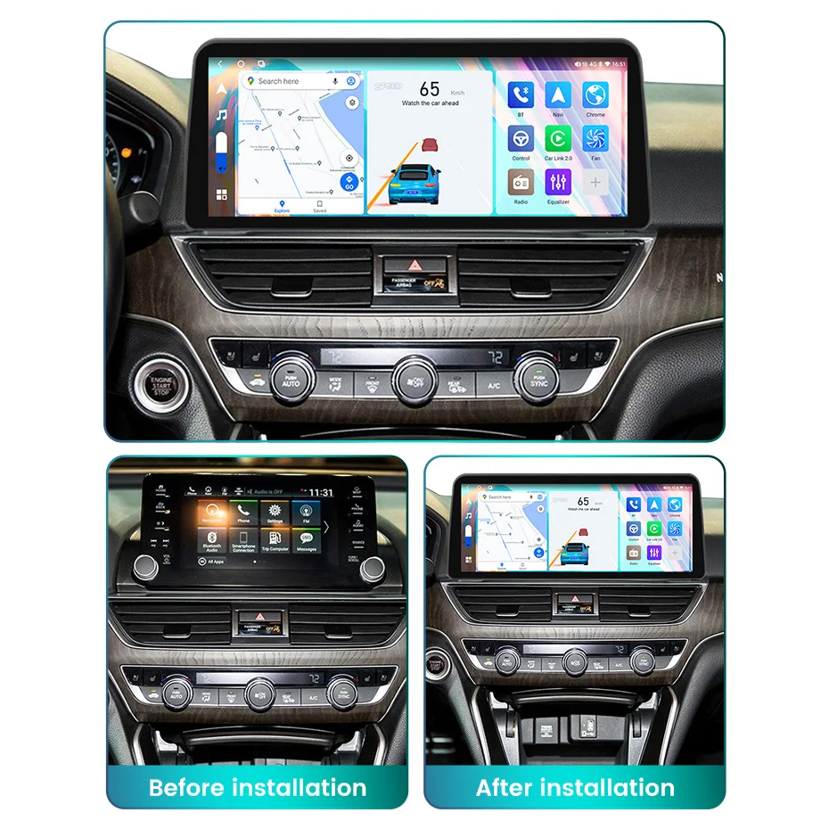 MEKEDE android car radio touch screen DVR RDS DSP For Honda Accord 2018-2021 QLED 360 panoramic camera