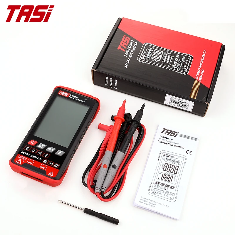  Мини-мультиметр TASI TA804A цифровой ультратонкий автоматический тестер HD цветной экран Измеритель сопротивления частоты бесконтактного Напряжения 600