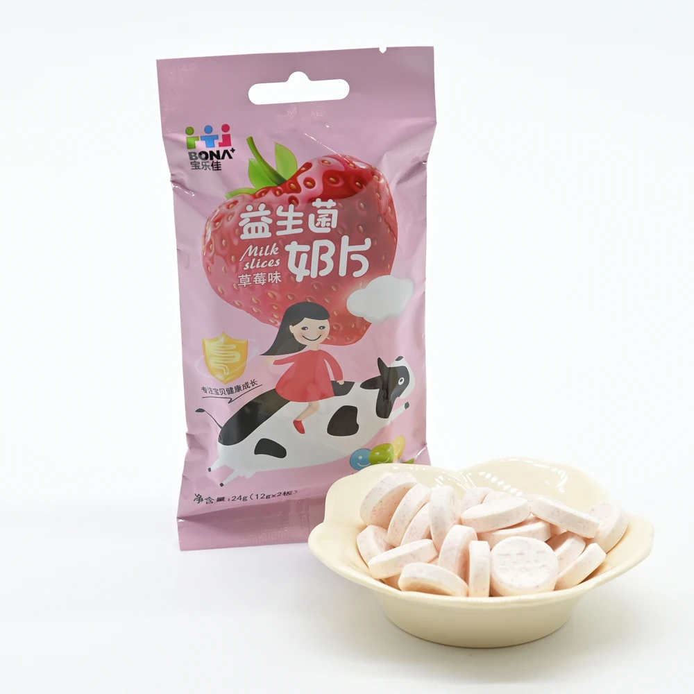 Children Food  Digestion Snack Health Strawberry Fruit Powder Probiotic Milk Sugar Tablets