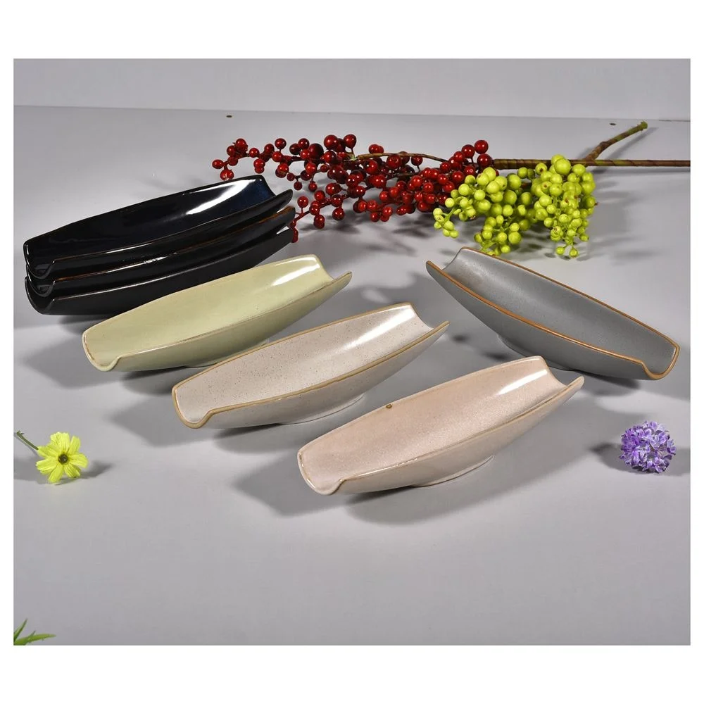 New product customized boat shape white appetizer salad deep plate ceramic plate