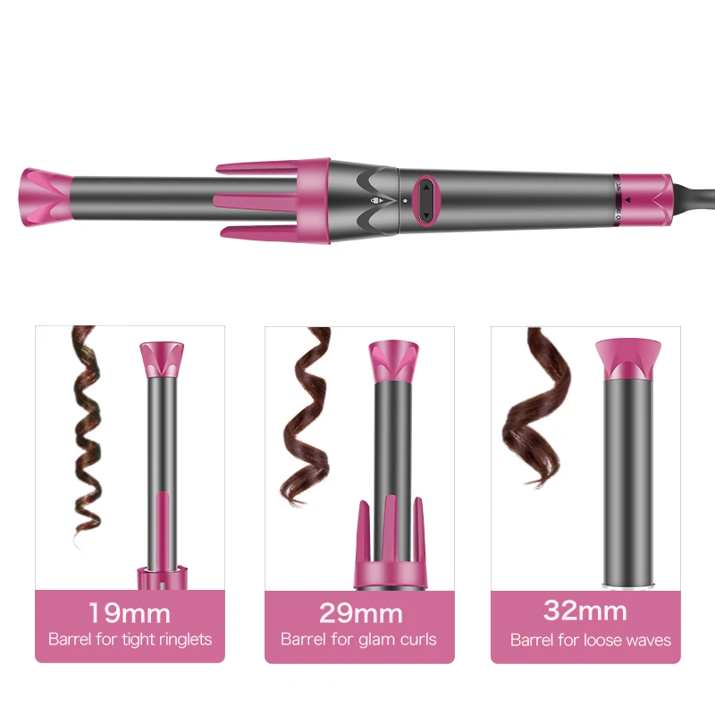 Mkboo wholesale three barrel curling iron automatic 360 rotating electric curling iron wand