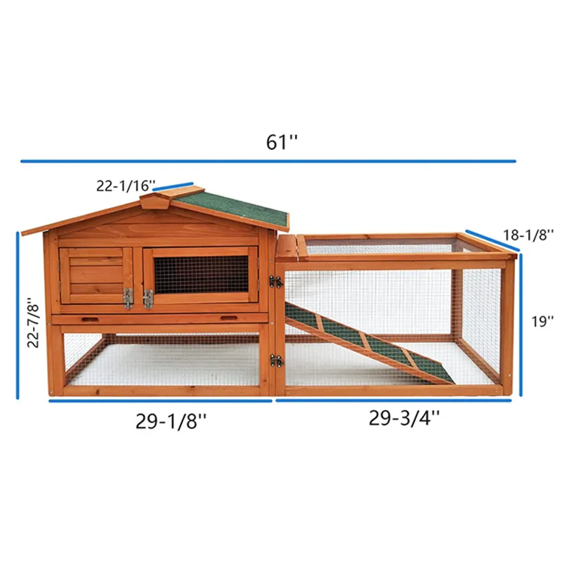 My Pet Companion Rabbit Hutch with Weatherproof Wooden Bunny Cages House