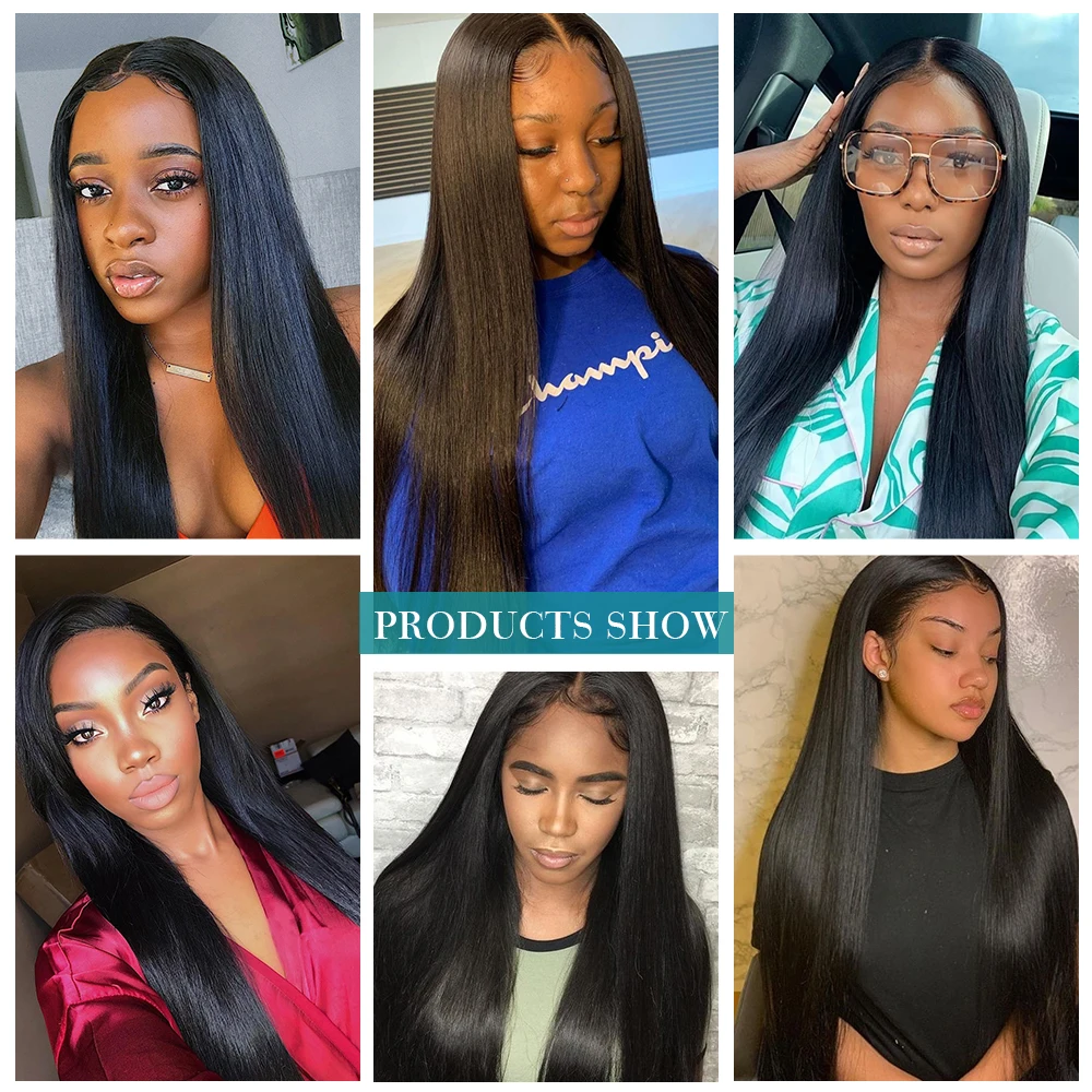 Lace Front Human Hair Wigs 100% Virgin Peruvian Long Straight Human Hair Glueless Full Lace Wig With Baby Hair For Black Women