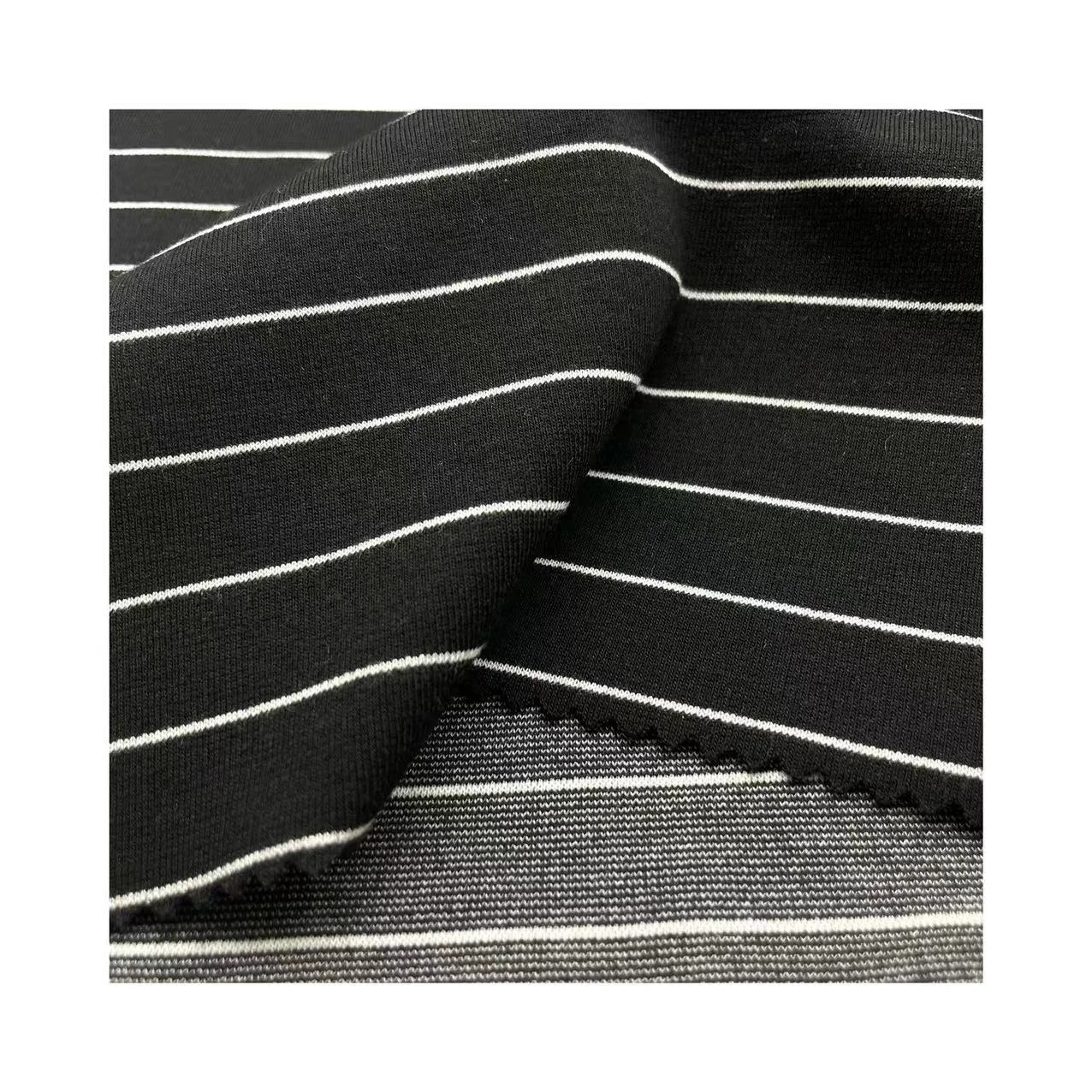 Knitted Yarn Dye Stripe 300Gsm 60% Polyester 35% Rayon 5% Spandex TR Ponti De Roma Fabric For Dress Pants Coat Uniform