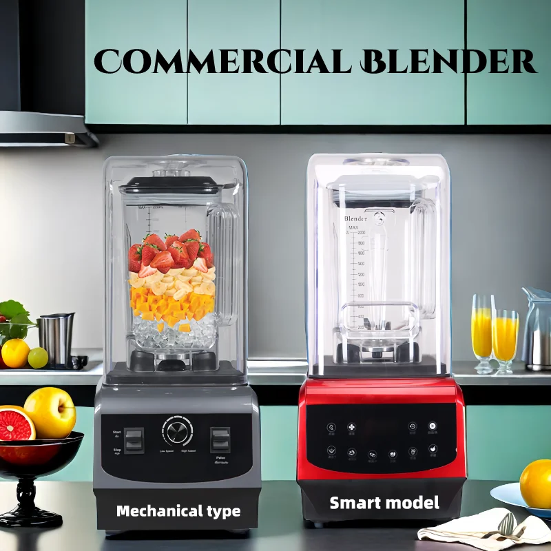OEM Heavy Duty Commercial with Sound Cover Factory High Quality Power Blender Food Mixer Smoothie machine for milk tea shop