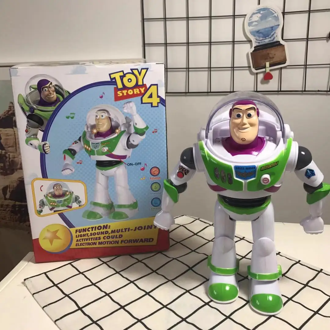 LINDA  hot sale cartoon Toy Story character toy Buzz talking action figure with light
