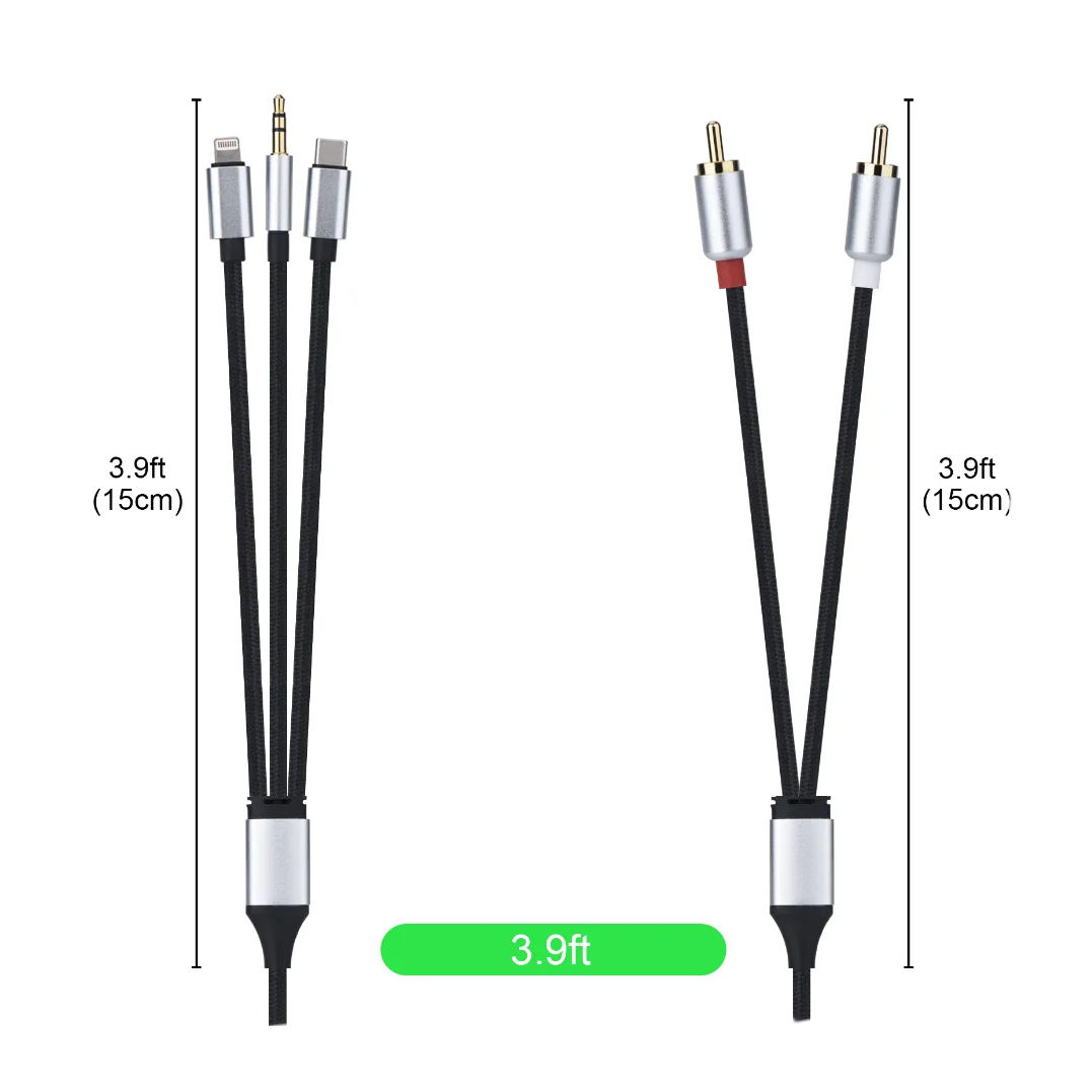 Wholesale 3.5mm Jack to 2RCA Speaker Cable Wholesale AUX Connector RCA to 3.5 mm to 2 RCA Audio Cable