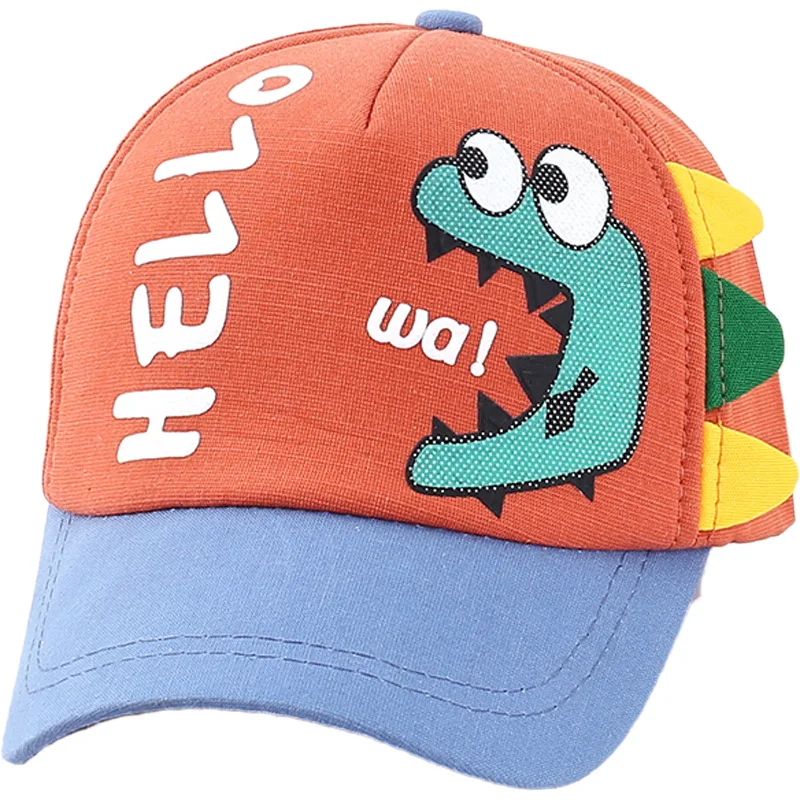 KYO Baby Thin Duck Tongue Hats Boys Handsome Dinosaur Print Baseball Hats Girls Sun Protection Hats