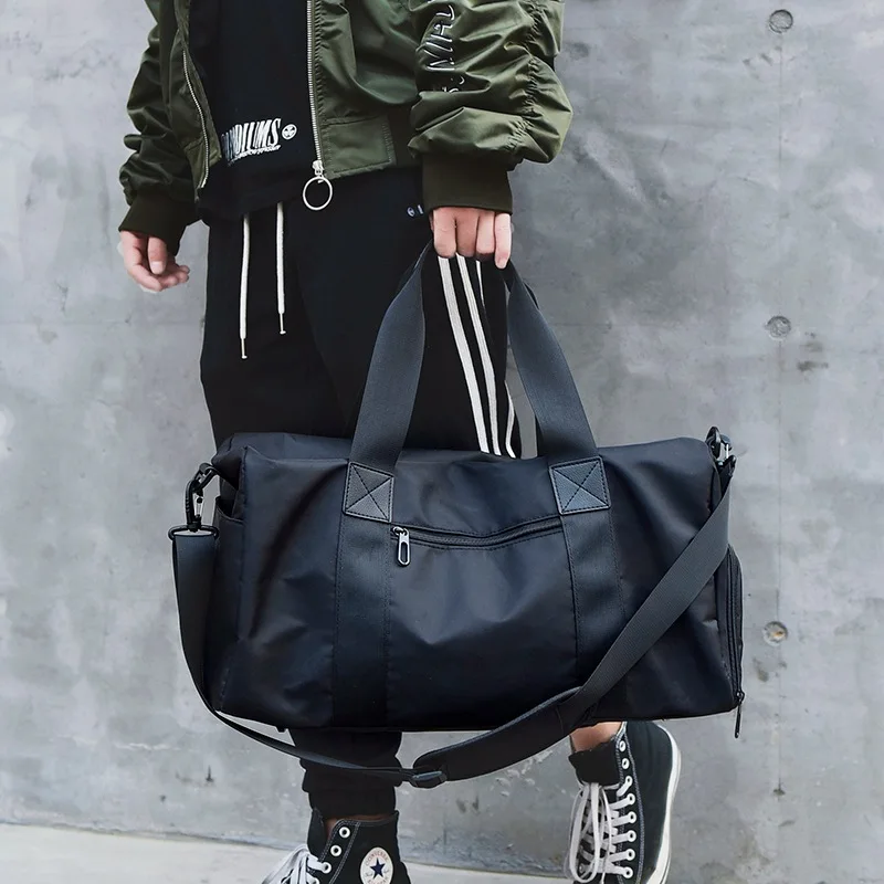 Fashion designer outdoor weekend large travel duffel bags ladies luxury gym sport duffle bag with shoe compartment sport