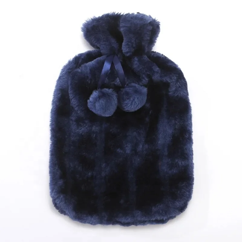 2L faux fur BS quality Factory direct sale hot water bottle for warming hands