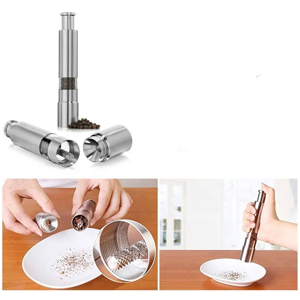 One Hand Operated Pepper Mill Stainless Steel Hand Mill