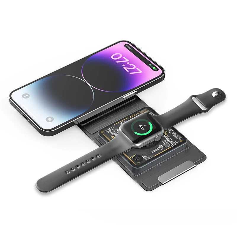 2 in 1 Wireless Charger 2023 Wholesale Price Leather Smart Mobile Phone Bluetooth Earphone Type C Earphone Black White 12 Months