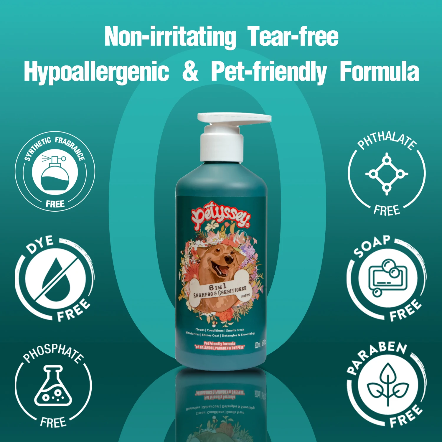 Wholesale Top Quality Eco-Friendly Cleaning Pet Shampoo Natural Mild Dog Shampoo 6 in1 Sulfate free Deodorizing Pet shampoo