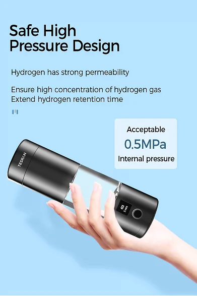 Portable Hydrogen-Rich Drinking Water Generator Electrolysis Hydrogen Rich Water Bottle Cup