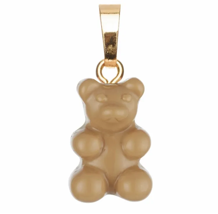wholesale Colorful Sublimation Minimalist Custom Jewelry Crystal Glossy Bear Pendant