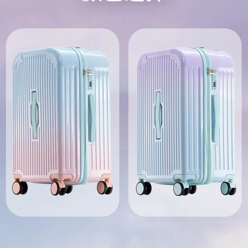 New Fashion Popular Travelling Bag Light Weight Suitcase With Gradient Color Other Luggage With USB  For Young