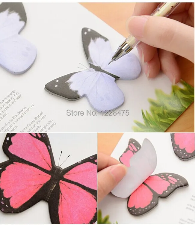 1pack message Notepad Butterfly design Romantic Blessing Series Vintage Flower Diy Journal Material Decorative Beautiful Models