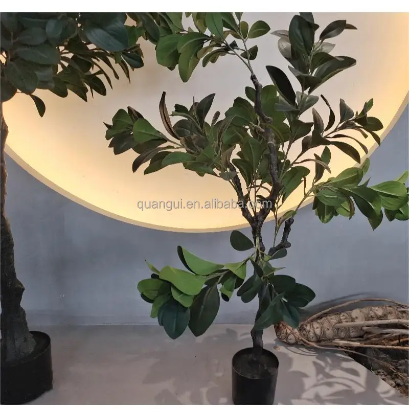 Unique Custom Artificial Plant Fiddle Leaf Fig Tree for Pot False Plants Indoor Outdoor Home Office Decor