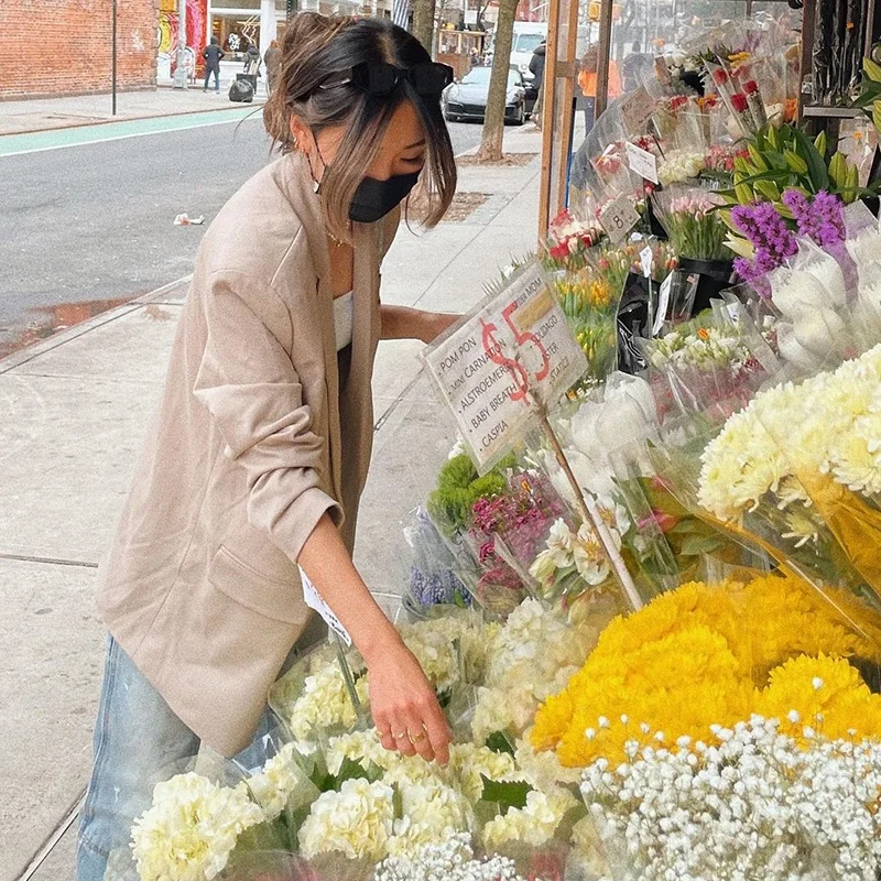 
Fashion Ladies Women Elegant Autumn Suit Blazer Classic Turn Down Collar Women Jacket Blazer Coat Women 