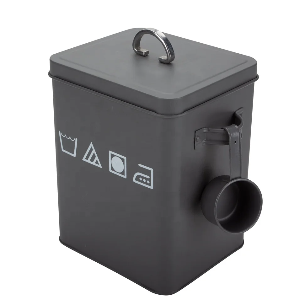 Kitchen Storage Box with Scoop KOREAN Storage Boxes & Bins Metal Food Container Iron Multifunction Washing Powder Rectangle 1-3L