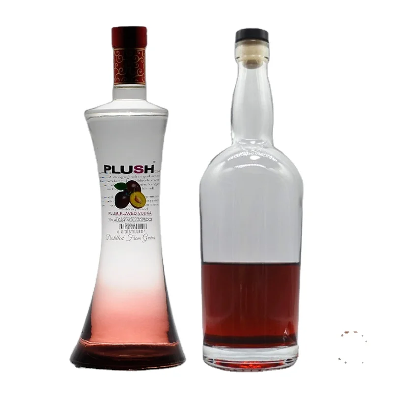 700ml flint glass rum bottle luxury design  bottles glass liquor