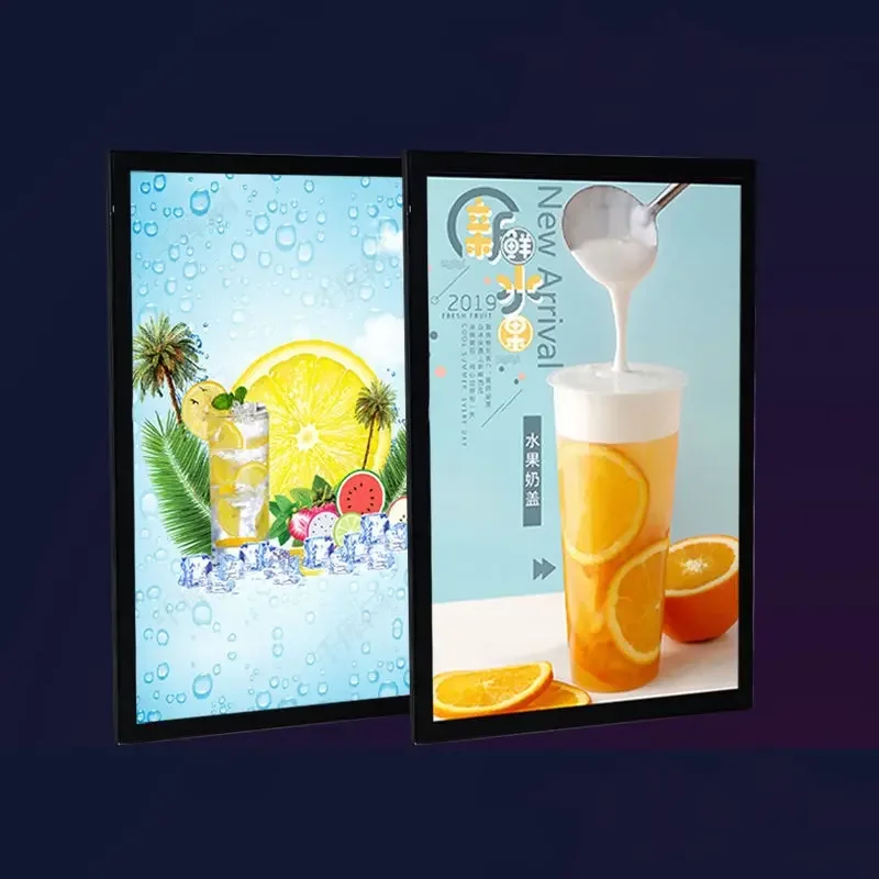 Led Backlit Slim Light Box LED Frame Slim Sign Board Frameless Aluminium Fabric Profile Lightbox