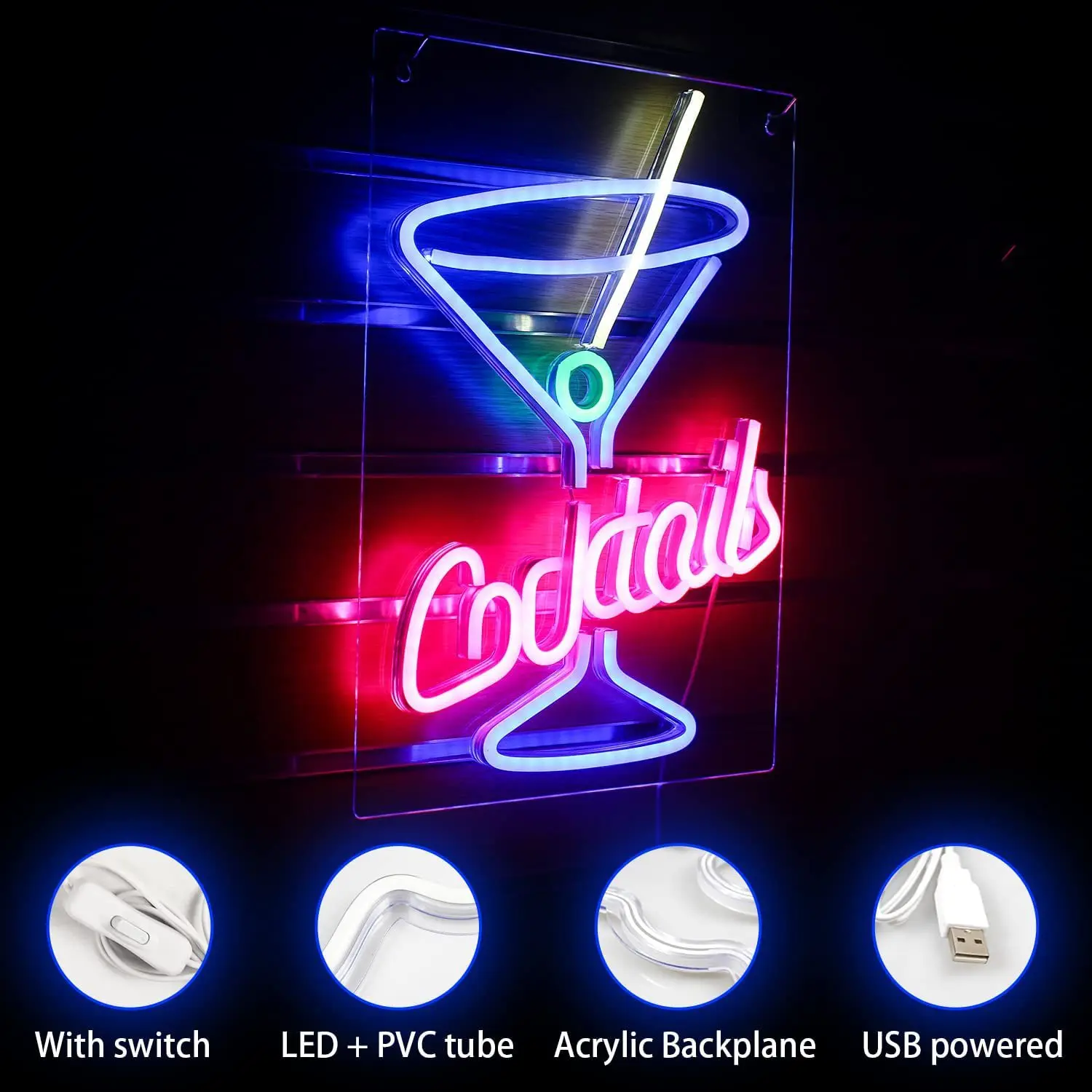 Custom Neon Sign bar Cocktails LED Sign Flex Beer Cafe Logo Pub Store Club Neon Light
