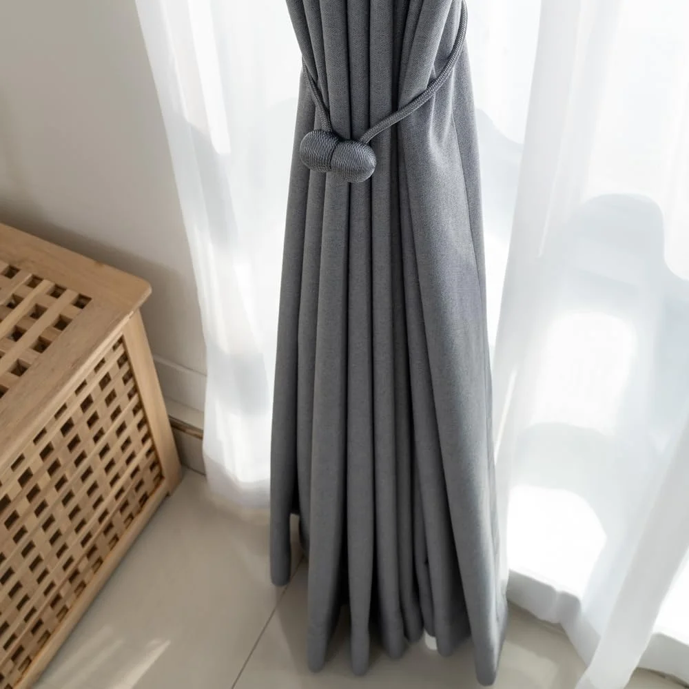 Cheap Home Office Magnetic Curtain Binding Rope Tiebacks Drapery Holdbacks Window Drape Holder Weave Rope Clips