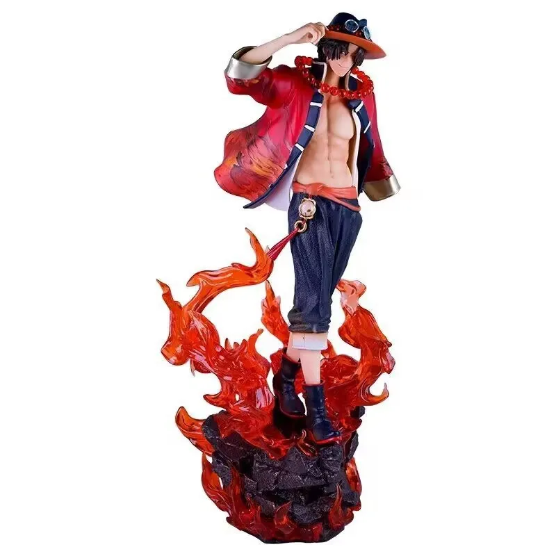 New 38cm One Pieces Anime Figurine Handicraft Cartoon Characters Portgas Ace Action Figures