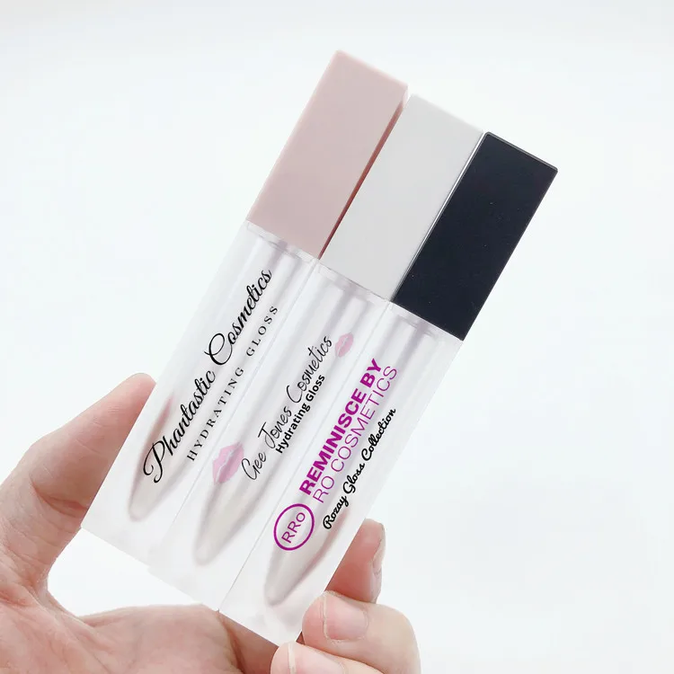 
Custom logo packaging box for 7ml frosted lip gloss tube 