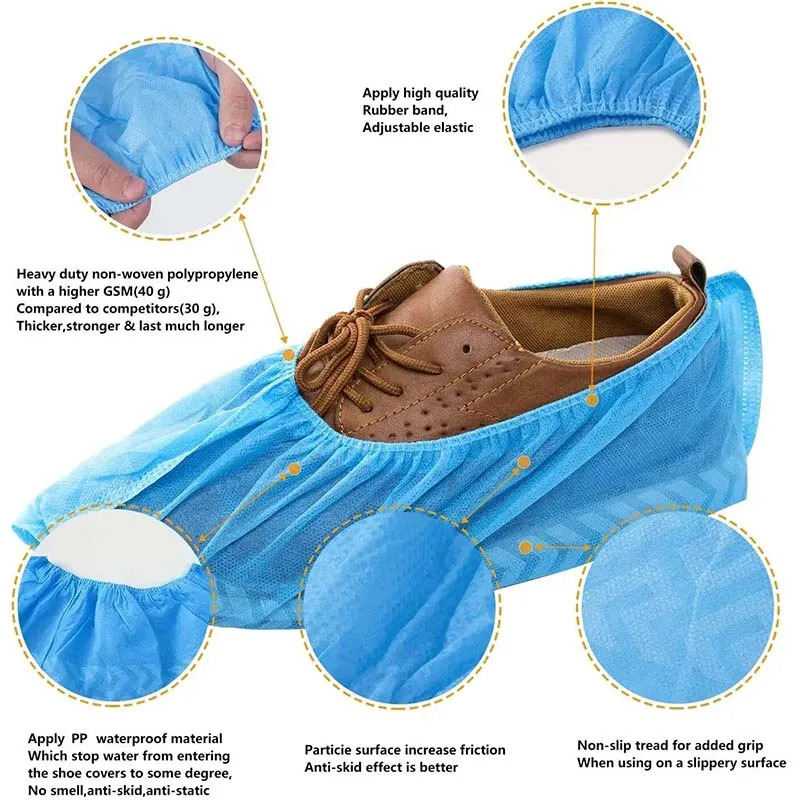white disposable shoe cover disposable boot shoe cover disposable anti slip shoe cover