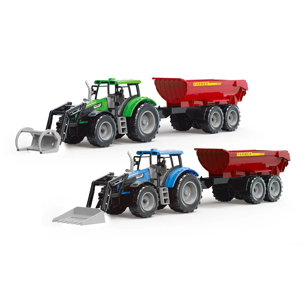 Wholesale Plastic Simulation Mini Farmer Tractor Friction Truck Model Inertia Farm Car Toy For Children