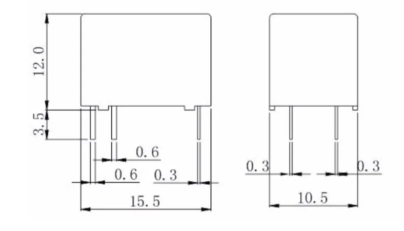 Golden Relay GB-1C-12L 3A/1A 30VDC Mini Relay 5 pins with coil voltage 12VDC SPDT