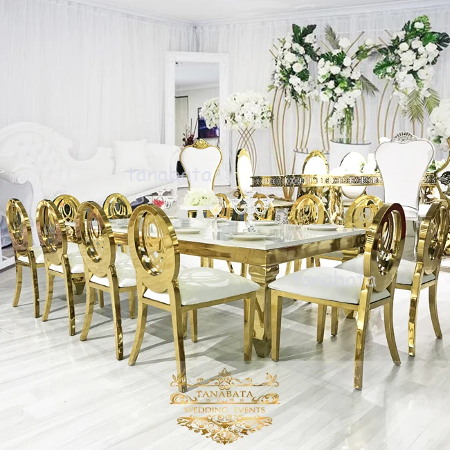 luxury oval back royal gold stainless steel metal kids wedding chair