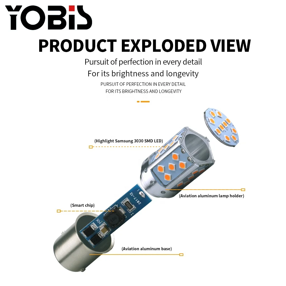  Задний фонарь Yobis для мотоцикла 1156 BAU15S PY21W 3030 35SMD без