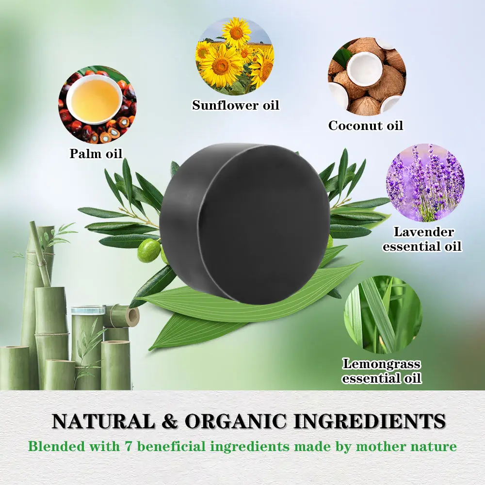 Manufacturers Custom Wholesale Handmade Soap Bar African Organic Charcoal Hand Made Body Mens Black Soap