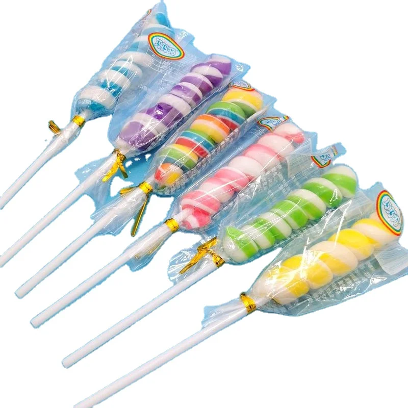 Hot Wholesale  Swirl Round Shape Hard Candy  Fruit Flavor Lollipop For kids