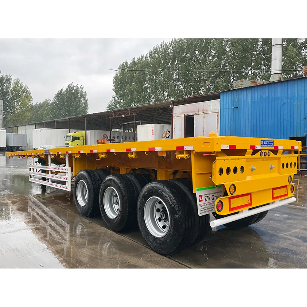 New 3 Axles 53 Foot Container Flatbed 53Ft 4 Axle Flat Bed Western Trailer On Sale