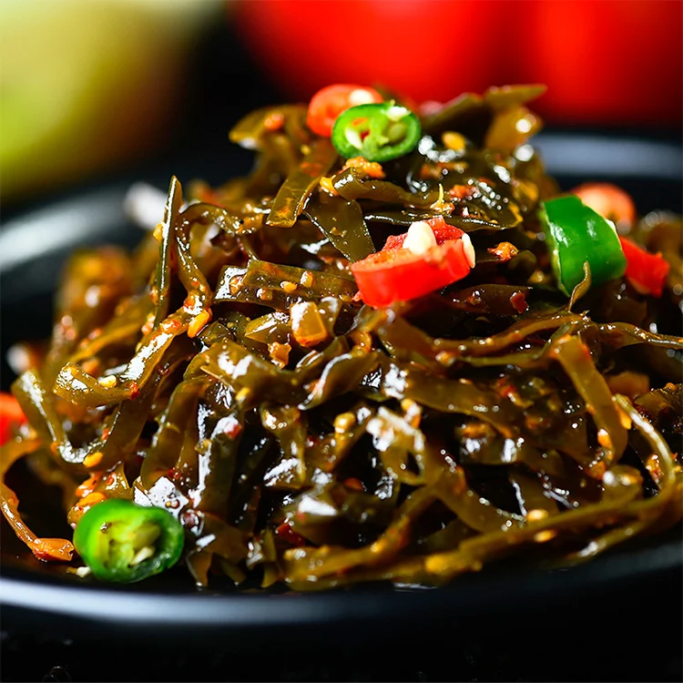 
Wholesale Low Fat Spicy Flavored Shredded Kelp Kimchi Seaweed Snacks Chips Potato In Bag 80g 